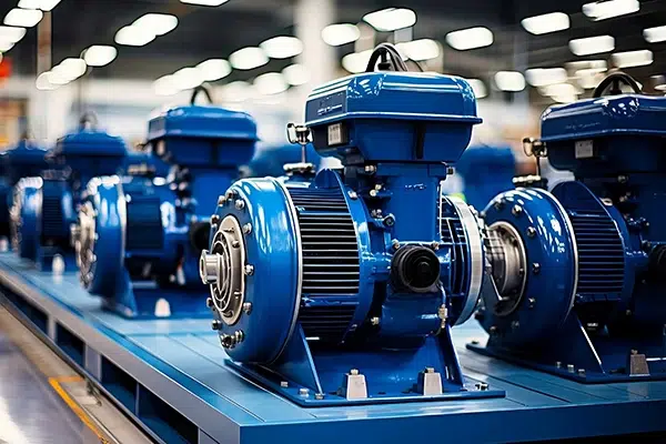 پمپ‌های صنعتی افقی با قابلیت انتقال سیالات صنعتی - Industrial horizontal pumps for fluid transfer.
